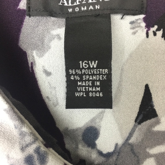 Alfani Floral-Print A-Line Plum Watercolor Dress - Picture 7 of 8